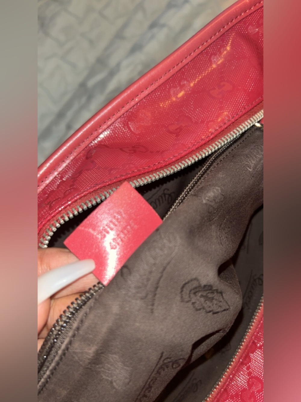 Gucci Red Imprime Monogram Tote - Picture 11 of 15